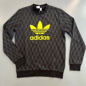 ADIDAS ORIGINAL CREW SWEATSHIRT | SIZE SMALL | CHARCOAL BLACK | COTTON FABRIC